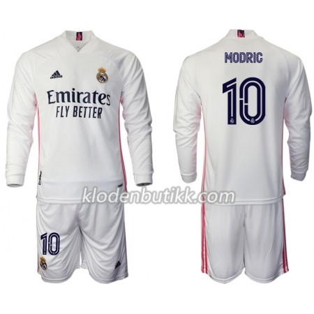 Real Madrid Luka Modrić 10 Barn Hjemmedraktsett 2020-2021 Langermet (+ Korte bukser)